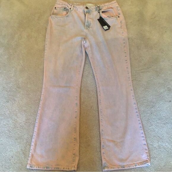NWT Charlie High Waist Slim Flared Denim Jeans - Pink Haze - Picture 5 of 10